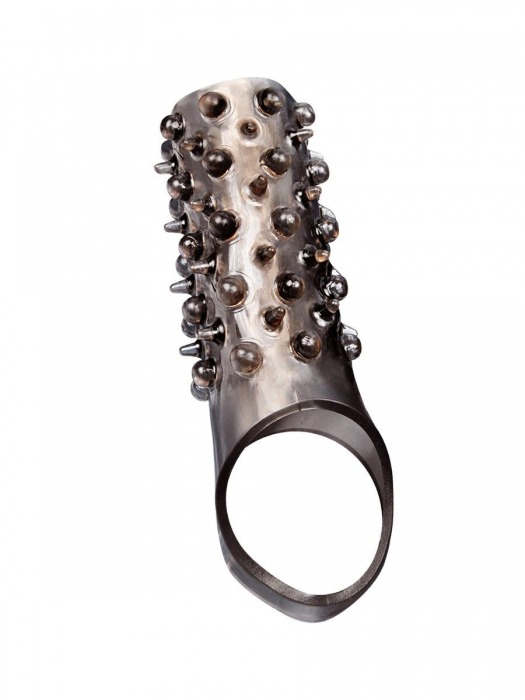 Дымчатая насадка на пенис с шипами и выпуклостями - 12,5 см. - Sex Expert - в Димитровграде купить с доставкой