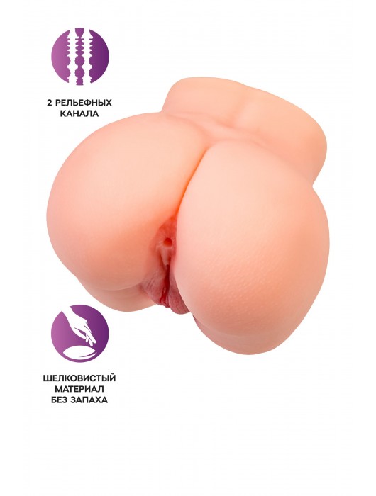 Реалистичный мастурбатор в форме попки с двумя любовными входами - No Name - в Димитровграде купить с доставкой