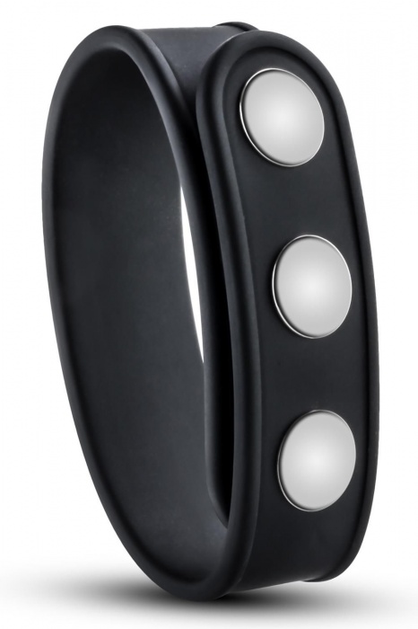 Черное эрекционное кольцо на кнопках - Blush Novelties - в Димитровграде купить с доставкой