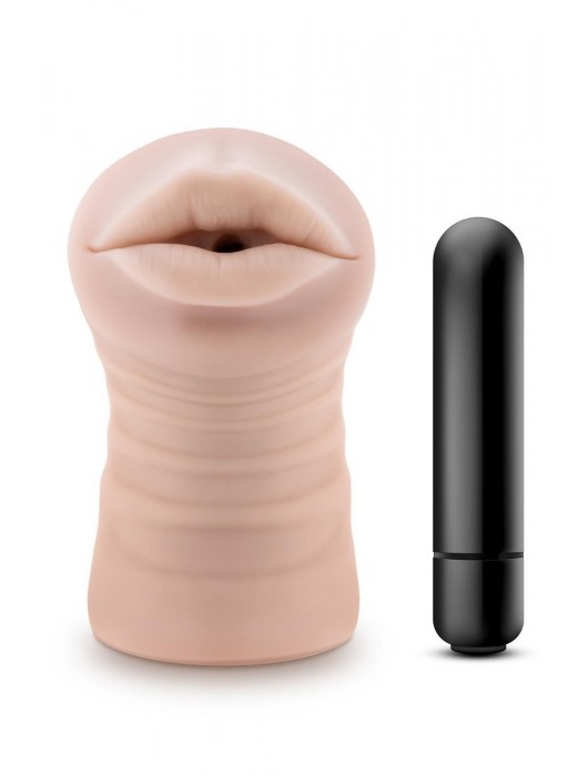 Телесный мастурбатор-ротик Nicole Vibrating Masturbator - Blush Novelties - в Димитровграде купить с доставкой