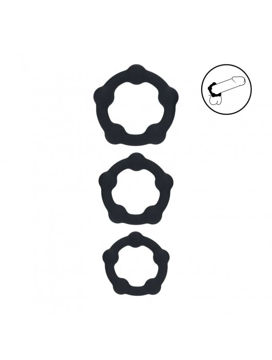 Набор из 3 эрекционных колец Beaded Silicone Cockring Set - Shots Media BV - в Димитровграде купить с доставкой