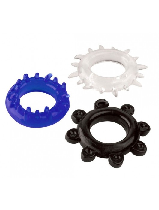 Набор из 3 эрекционных колец разного цвета и рельефа - Boys of Toys - в Димитровграде купить с доставкой