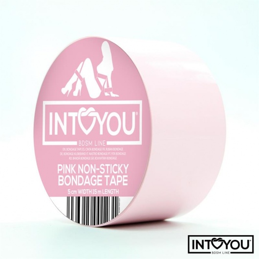 Розовый скотч для фиксации Non-Sticky Bondage Tape - 15 м. - Intoyou - купить с доставкой в Димитровграде