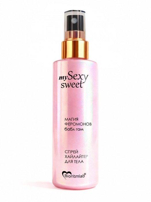 Спрей хайлайтер для тела Sexy Sweet с ароматом бабл-гам, шиммером и феромонами - 200 мл. -  - Магазин феромонов в Димитровграде