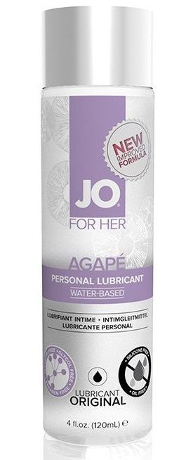 Женский лубрикант на водной основе JO AGAPE LUBRICANT ORIGINAL - 120 мл. - System JO - купить с доставкой в Димитровграде