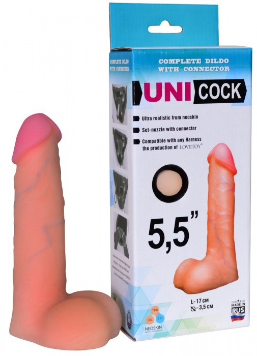 Фаллическая насадка Харнесс UNICOCK 5,5  - 17 см. - LOVETOY (А-Полимер) - купить с доставкой в Димитровграде