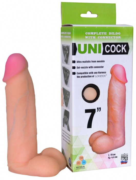 Фаллическая насадка Харнесс UNICOCK 7  - 19 см. - LOVETOY (А-Полимер) - купить с доставкой в Димитровграде