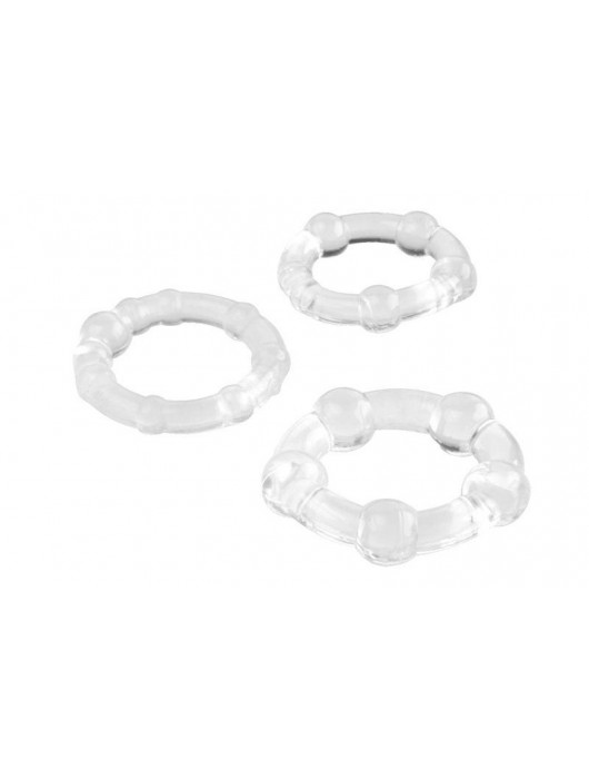 Набор из 3 прозрачных эрекционных колец с разным рельефом - A-toys - в Димитровграде купить с доставкой