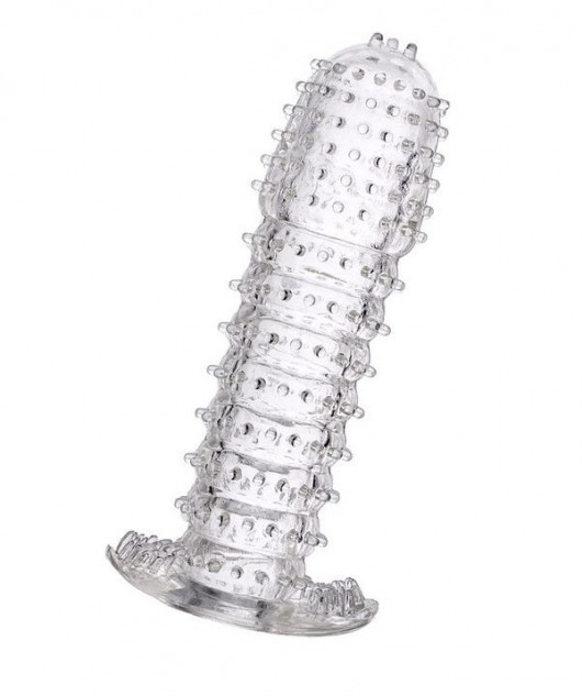 Гелевая прозрачная насадка c шипами - 12 см. - Toyfa Basic - в Димитровграде купить с доставкой