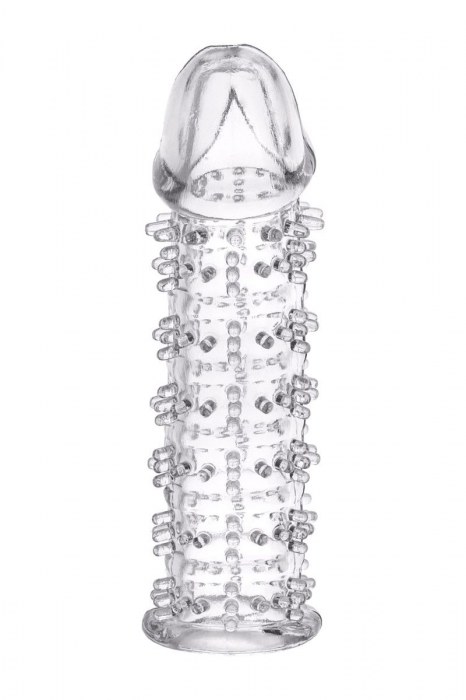 Гелевая прозрачная насадка с шипами - 12 см. - Toyfa Basic - в Димитровграде купить с доставкой