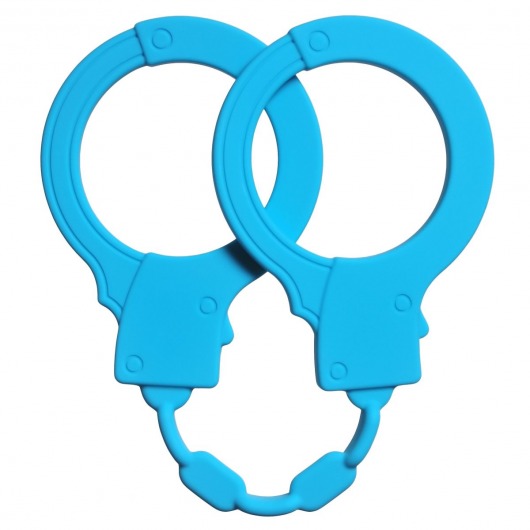 Голубые силиконовые наручники Stretchy Cuffs Turquoise - Lola Games - купить с доставкой в Димитровграде