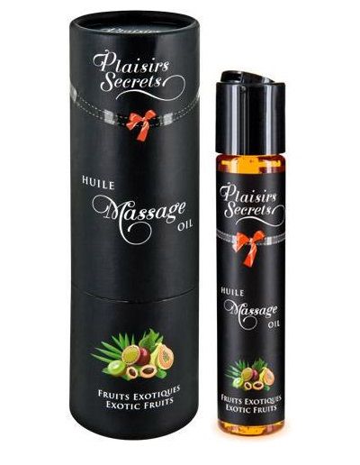 Массажное масло с ароматом экзотических фруктов Huile de Massage Gourmande Fruits Exotiques - 59 мл. - Plaisir Secret - купить с доставкой в Димитровграде