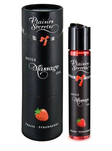 Массажное масло с ароматом клубники Huile de Massage Gourmande Fraise des Bois - 59 мл. - Plaisir Secret - купить с доставкой в Димитровграде