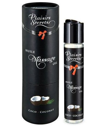 Массажное масло с ароматом кокоса Huile de Massage Gourmande Coco - 59 мл. - Plaisir Secret - купить с доставкой в Димитровграде