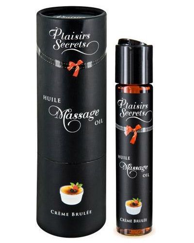Массажное масло с ароматом крем брюле Huile de Massage Gourmande Creme Brulée - 59 мл. - Plaisir Secret - купить с доставкой в Димитровграде