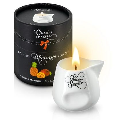 Массажная свеча с ароматом манго и ананаса Bougie de Massage Ananas Mangue - 80 мл. - Plaisir Secret - купить с доставкой в Димитровграде