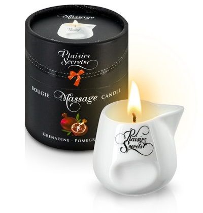 Массажная свеча с ароматом граната Bougie de Massage Gourmande Grenadine - 80 мл. - Plaisir Secret - купить с доставкой в Димитровграде
