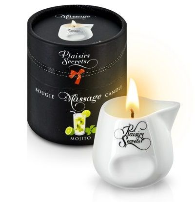 Массажная свеча с ароматом мохито Bougie de Massage Mojito - 80 мл. - Plaisir Secret - купить с доставкой в Димитровграде