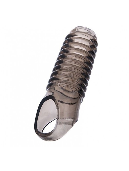 Дымчатая насадка с рёбрышками и подхватом мошонки ToyFa XLover - 12,5 см. - ToyFa - в Димитровграде купить с доставкой