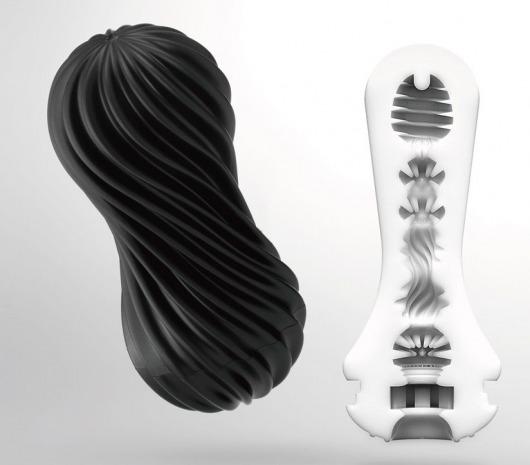 Мастурбатор FLEX Rocky Black с плотным рельефом - Tenga - в Димитровграде купить с доставкой