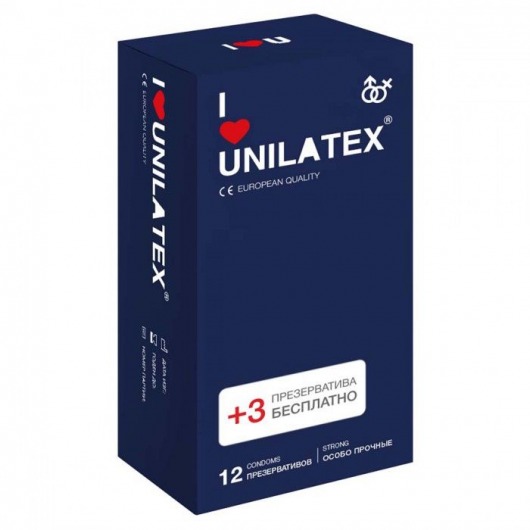 Ультрапрочные презервативы Unilatex Extra Strong - 12 шт. + 3 шт. в подарок - Unilatex - купить с доставкой в Димитровграде