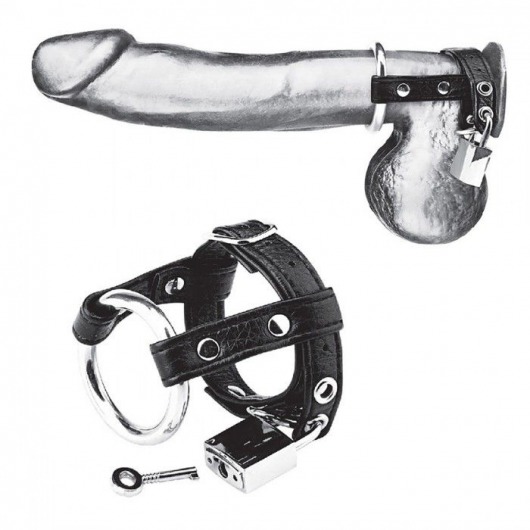 Утяжка на пенис на замочке Duo Cock And Ball Lock - BlueLine - купить с доставкой в Димитровграде