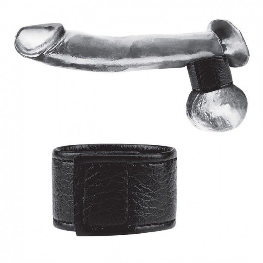 Чёрная утяжка на мошонку 1  Velcro Ball Stretcher - BlueLine - купить с доставкой в Димитровграде