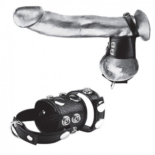 Утяжка на пенис и мошонку Cock Ring With 1.5  Ball Stretcher And Optional Weight Ring - BlueLine - купить с доставкой в Димитровграде