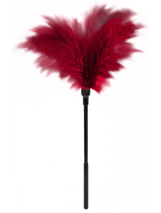 Пластиковая метелочка с красными пёрышками Small Feather Tickler - 32 см. - Blush Novelties - купить с доставкой в Димитровграде