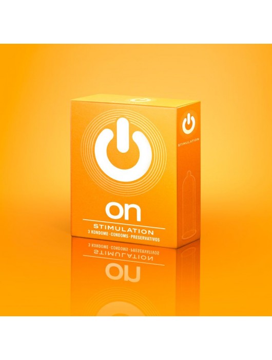 Презервативы ON) Stimulation с точками - 3 шт. - ON) - купить с доставкой в Димитровграде