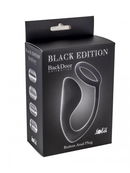 Чёрное эрекционное кольцо с анальной пробкой Button Anal Plug - Lola Games - в Димитровграде купить с доставкой