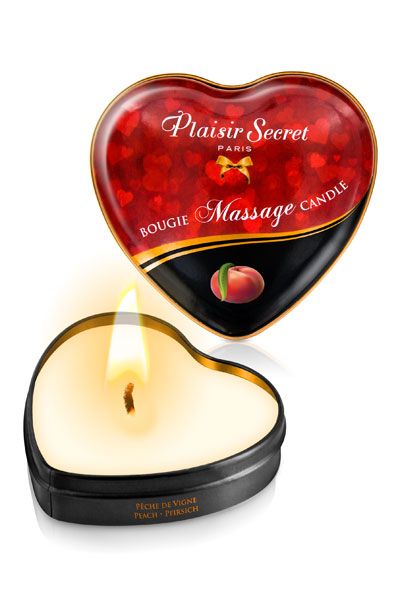 Массажная свеча с ароматом персика Bougie Massage Candle - 35 мл. - Plaisir Secret - купить с доставкой в Димитровграде
