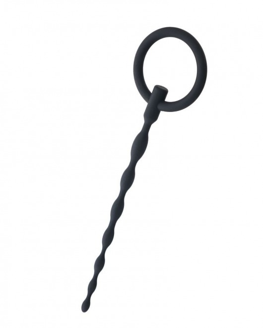 Чёрный уретральный плаг с кольцом - ToyFa - купить с доставкой в Димитровграде