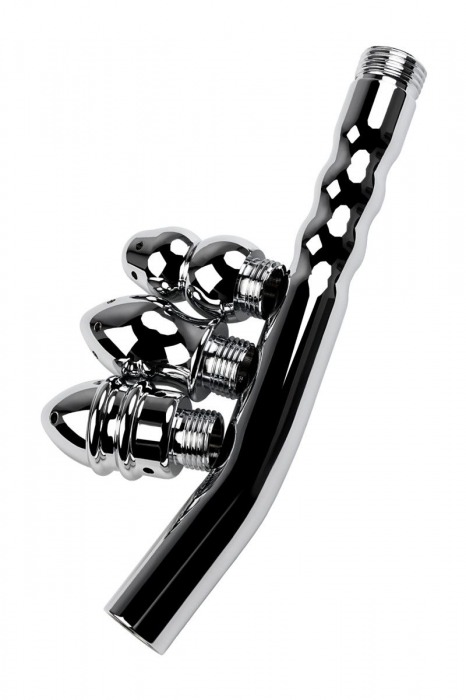 Металлический анальный душ с тремя насадками - ToyFa - купить с доставкой в Димитровграде