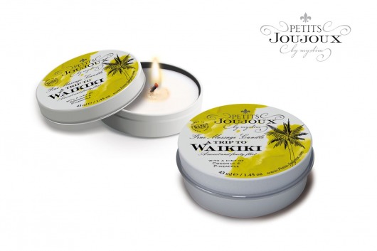 Массажная свеча Petits Joujoux Waikiki Beach с ароматом кокоса и ананаса - 33 гр. - MyStim - купить с доставкой в Димитровграде