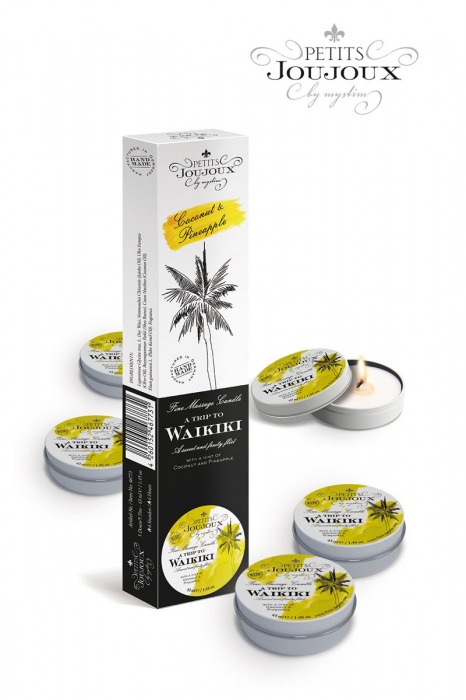 Набор из 5 свечей Petits Joujoux Waikiki Beach с ароматом кокоса и ананаса - MyStim - купить с доставкой в Димитровграде