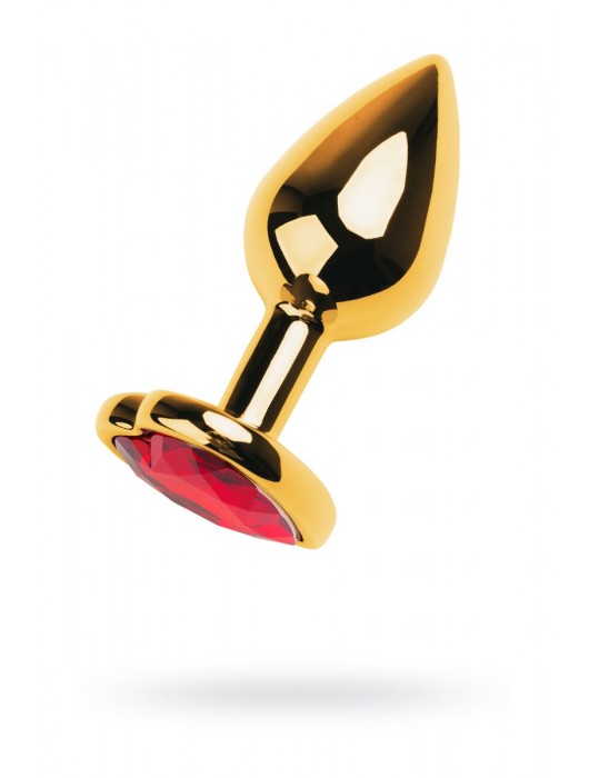 Золотистая анальная пробка с кристаллом-сердцем - 7,5 см. - ToyFa - купить с доставкой в Димитровграде