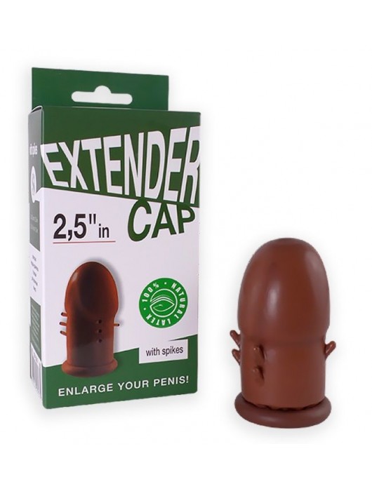 Коричневый латексный удлинитель пениса 2.5 in с шипиками - Sitabella - в Димитровграде купить с доставкой