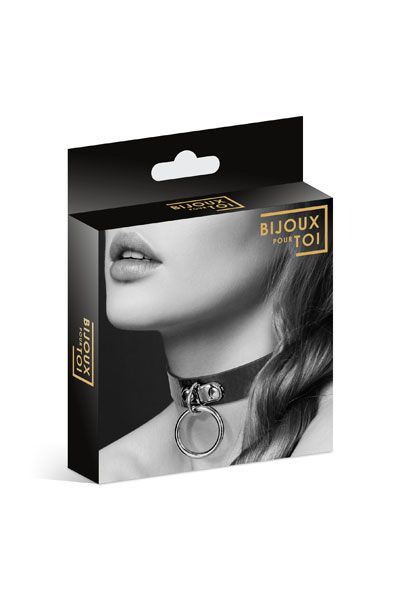 Узенький ошейник из полиуретана с кольцом - Bijoux Pour Toi - купить с доставкой в Димитровграде