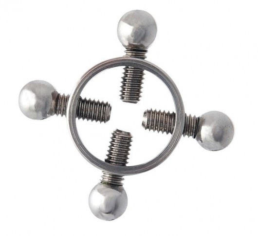 Серебристые зажимы для сосков на винтах - ToyFa - купить с доставкой в Димитровграде