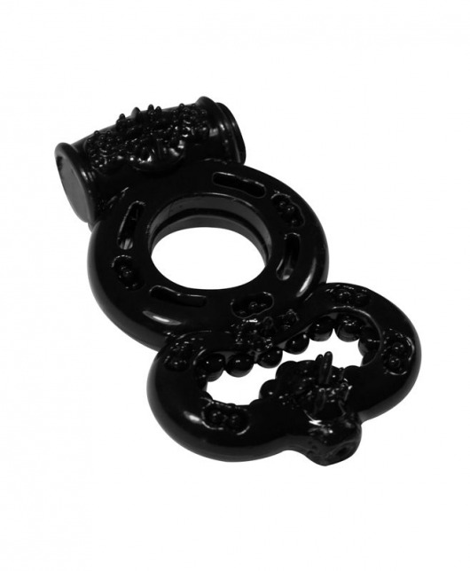 Чёрное эрекционное кольцо Rings Treadle с подхватом - Lola Games - в Димитровграде купить с доставкой
