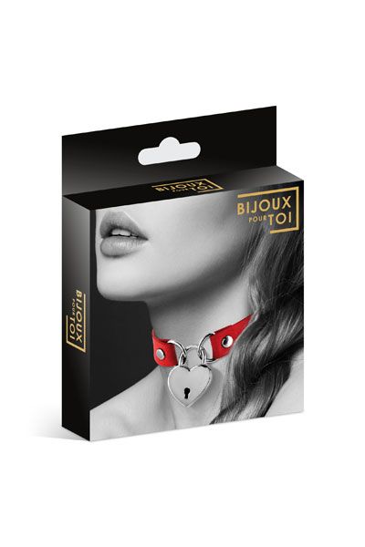Красный чокер с замком в форме сердца - Bijoux Pour Toi - купить с доставкой в Димитровграде