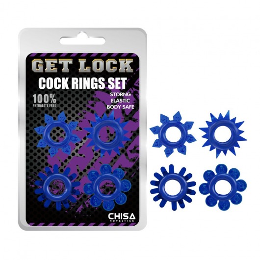 Набор из 4 синих колец Get Lock - Chisa - в Димитровграде купить с доставкой