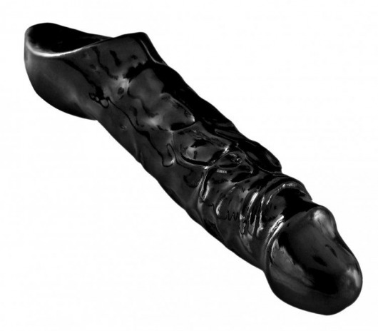 Чёрная увеличивающая насадка на член Mamba Cock Sheath Packaged - 16,5 см. - XR Brands - в Димитровграде купить с доставкой