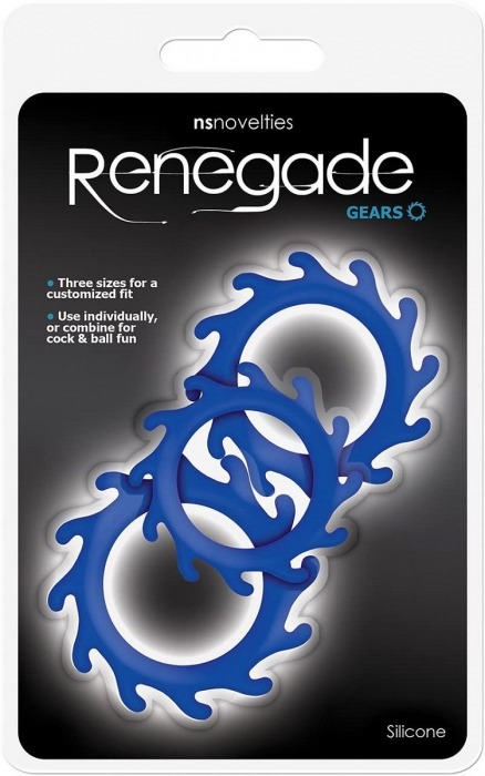 Набор из 3 синих эрекционных колец Renegade Gears - NS Novelties - в Димитровграде купить с доставкой