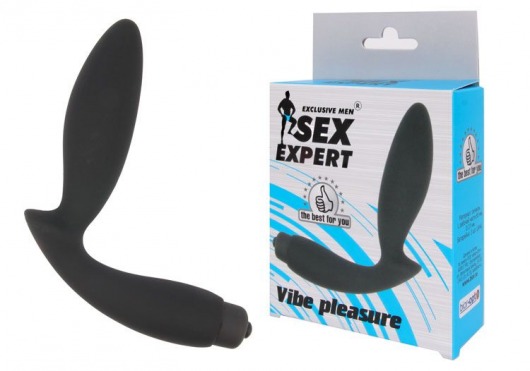 Чёрный вибростимулятор простаты Sex Expert Vibe Pleasure - Sex Expert - в Димитровграде купить с доставкой