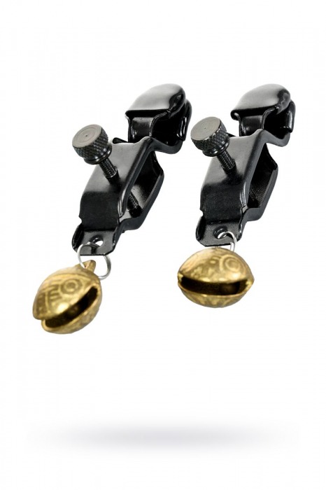 Черно-золотистые зажимы для сосков TOYFA Theatre - ToyFa - купить с доставкой в Димитровграде