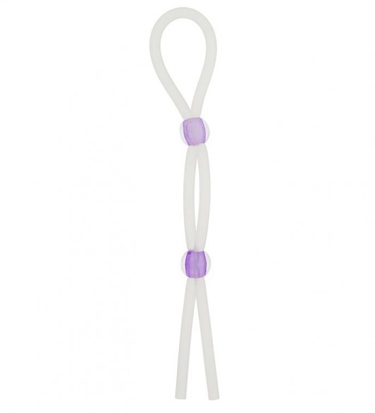 Прозрачное эрекционное кольцо-лассо SILICONE LASSO COCK RING DUAL BEADS - NMC - в Димитровграде купить с доставкой