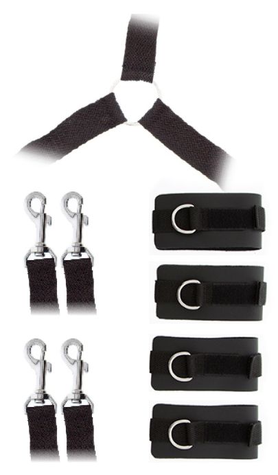 Комплект наручников и поножей LUXURIOUS BED RESTRAINT CUFF SET - Blush Novelties - купить с доставкой в Димитровграде