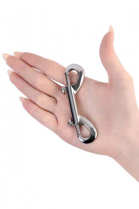 Серебристый двухсторонний карабин TOYFA Metal - ToyFa - купить с доставкой в Димитровграде